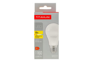 Лампа светодиодная 12W 1050lm E27 3000К A60 Titanum 1шт