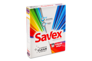 Засіб миючий порошкоподібний для автоматичного прання кольорових тканин Color Premium Savex 300г