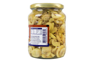 Шампиньоны резаные маринованные стерилизованные с сахаром и подсластителем Metro Chef с/б 680г