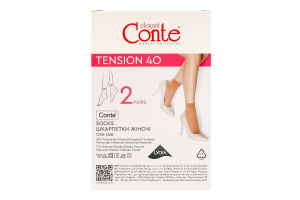Шкарпетки жіночі Conte elegant Tension 40den 23-25 natural 2пари