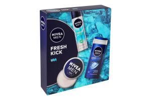Набор Гель для душа Cool kick 250мл + Антиперспирант Fresh kick 150мл + Крем для лица 75мл Fresh kick Nivea Men 3шт