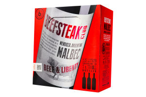 Вино 2.25л 12.5% красное сухое Beef&Liberty Beefsteak Club к/у