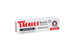 Паста зубна Ремінералізація&Природна білість Black&White Lacalut 75мл