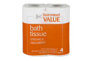 Guaranteed Value Bath Tissue Strong & Absorbent - 4 CT