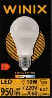 Лампа тепле світло A60 10W E27 3000K LED Winix 1шт