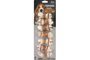 Companion Triple Flavor Mini Rawhide Chews for Dogs Pork, Chicken and Beef - 7 CT