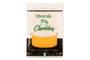 Сир Чеддар червоний 50% нарізаний скибками 100г газ/уп Doruk