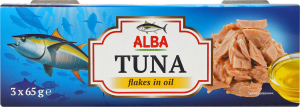 Тунець шматочками в олії 3*65г ж/б з ключем Alba Food