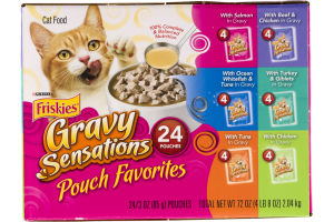 Purina Friskies Gravy Sensations Pouch Favorites Cat Food Variety Pack - 24 CT