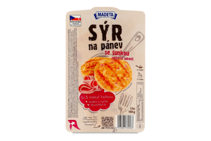 Сир 20% м'який з шинкою для смаження Madeta лоток 100г