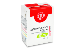 Продукт сирний 50% молоковмісний м'який кремовий Для грецького салату ТМ "1" т/п 200г