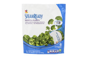 Ahold Steam Ready Broccoli Florets Single Serve Packets - 6 CT
