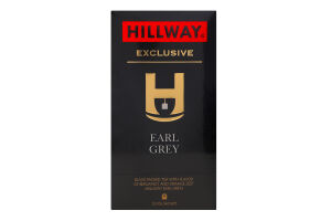 Чай чорний байховий дрібний з ароматом бергамота та цедрою апельсина Earl Grey Exclusive Hillway в/с к/у 25х2г