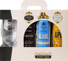 Набір Пиво Rinktinis+IPA+APA+Blanc+Bohemijos Dark+Baltic Porter 6х0.568л + келих 0.568л Volfas Engelman к/у