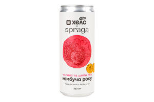 Напиток безалкогольный слабогазированный Малина и шиповник Комбуча Spraga ж/б 330мл