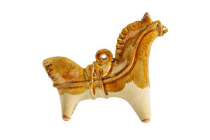 Фигурка подвесная Сырный конёк желтый Майстерня кераміки Горно 1шт