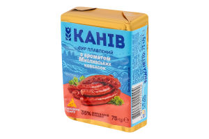 Сир плавлений з ароматом мисливських ковбасок 35% 75г Канів 1971