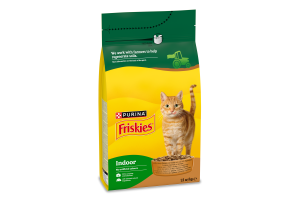 Корм сухий повнораціонний для дорослих котів з куркою, індичкою та овочами Indoor Friskies м/у 1.5кг