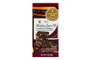 Ahold Holiday Spice Cranberry Orange Dark Chocolate Bar with Almonds