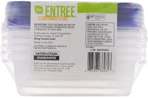Smart Sense Entree Containers & Lids - 5 CT
