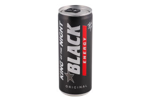 Напиток энергетический безалкогольный с добавлением витаминов Original King of the Night Black Energy ж/б 250мл
