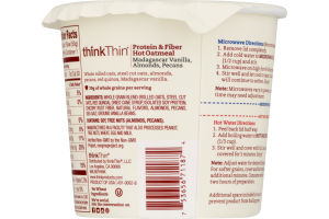thinkThin Protein & Fiber Hot Oatmeal Madagascar Vanilla, Almonds, Pecans