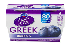 Dannon Light & Fit Greek Nonfat Yogurt Blueberry - 4 CT