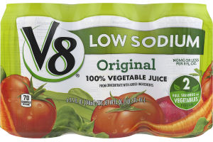 V8 100% Vegetable Juice Low Sodium Original - 6 PK