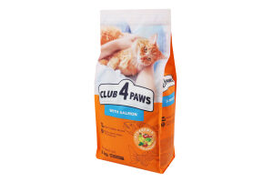 Корм сухий повнораціонний для дорослих котів З лососем Premium Club 4 Paws м/у 2кг