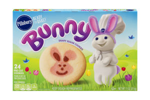 Pillsbury Ready To Bake! Bunny Shape Sugar Pre-Cut Cookies - 24 CT