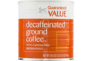 Guaranteed Value Decaffeinated Ground Coffee Medium Roast
