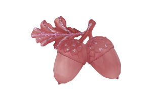 Підвіска новорічна Жолуді темна пудра 10*7см КМ