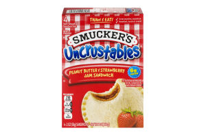 Smucker's Uncrustables Peanut Butter & Strawberry Jam Sandwich - 4 Ct