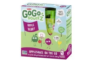 GoGo Squeez Applesauce On The Go Pouches Apple Berry - 4 CT