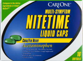 CareOne Nitetime Liquid Caps Cold/Flu Relief - 16 CT