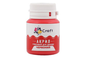 Фарба акрилова д/декору червона глянсова 20мл АртКрафт
