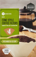 SE Grocers Coffee Filters Cone Style #4 - 100 CT