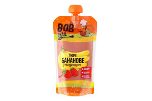 Пюре фруктово-ягідне Банан-полуниця Bob Snail д/п 250г