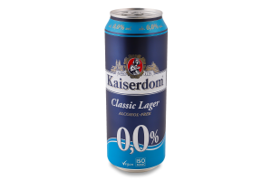 Пиво 500мл 0% безалкогольное светлое фильтрованное пастеризованное Lager Kaiserdom ж/б