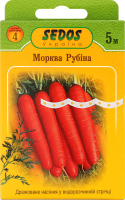 Насіння Морква Рубіна дражоване на стрічці 5м 2г Седос