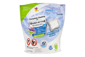 Ahold Quad-Active Technology 4 In 1 Laundry Detergent Packs Free & Clear