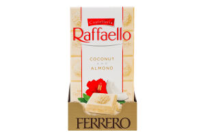 Шоколад білий з кокосово-мигдальною начинкою Raffaello к/у 90г