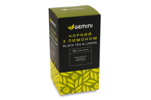 Бленд чая черного со вкусом лимона Gemini в/с к/у 25х1.5г