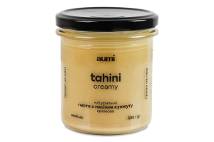 Паста з насіння кунжуту натуральна кремова Tahini Aumi c/б 300г