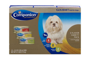 Companion Gourmet Food for Dogs Variety Pack - 12 CT