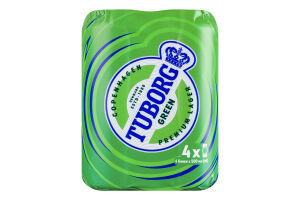 Пиво 4х0.5л 4.6% світле пастеризоване Green Tuborg м/у