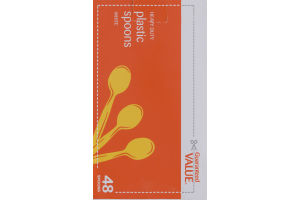 Guaranteed Value Plastic Spoons White - 48 CT