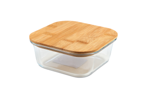 Контейнер для зберігання бамбукова кришка скло 800мл №KYYW575 Greenwich Product Co. Limited 1шт