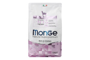 Корм сухий повнораціонний для котів з куркою Sterilised Natural superpremium Monge м/у 1.5кг