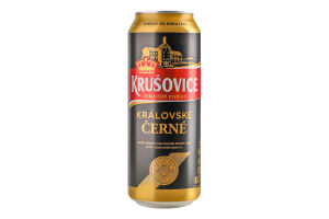 Пиво 500мл 3.8% темное фильтрованное пастеризованное Kralovske Cerne Krusovice ж/б